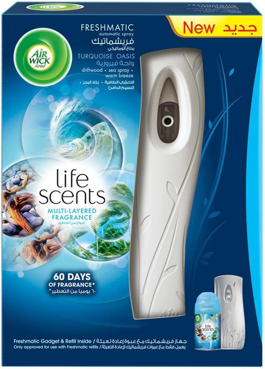 Airwick Freshmatic Max Houder + navulling Turquoise Oase