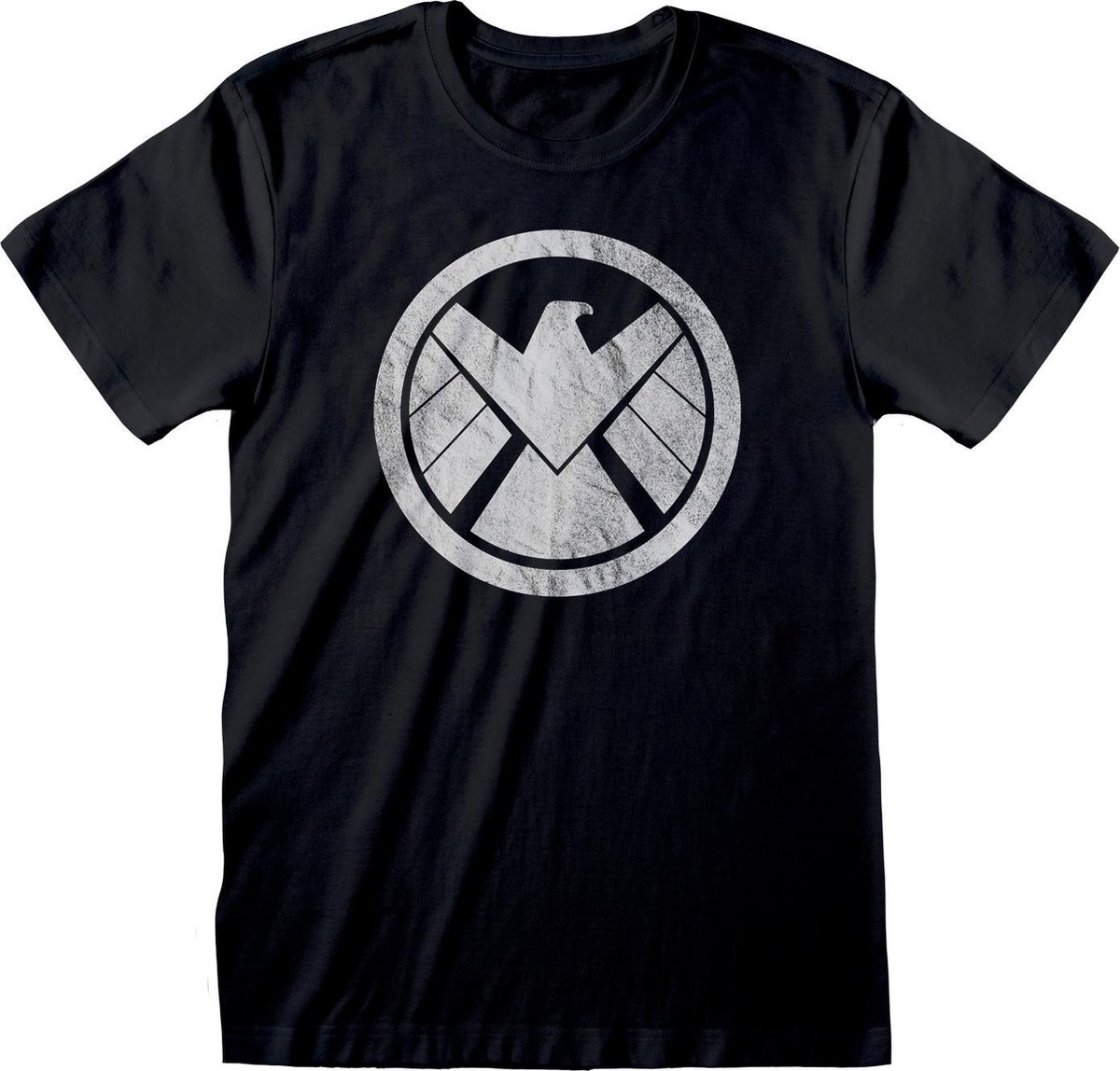 Avengers - Shield Logo T-Shirt Zwart met distressed print