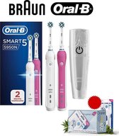 Oral-B Smart 5 5950N Set Van 2 Oplaadbare Elektrische Tandenborstels - Oramint Oral Care Kit - 6 Delig