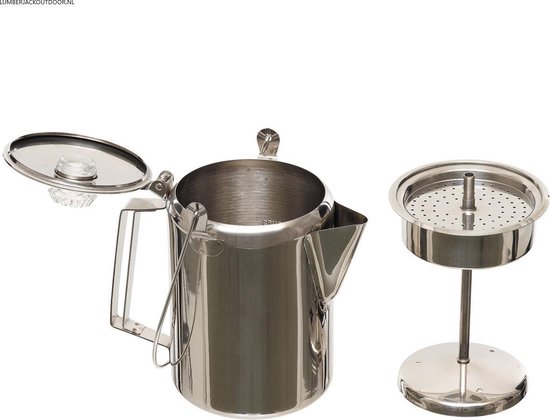 MFH Fox outdoor - koffiepot met percolator - RVS - 1,2 liter (voor ca. 9 kopjes koffie) — afbeelding 2