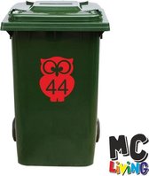 Kliko Sticker / Vuilnisbak Sticker - Nummer 44 - 17 x 22 - Rood