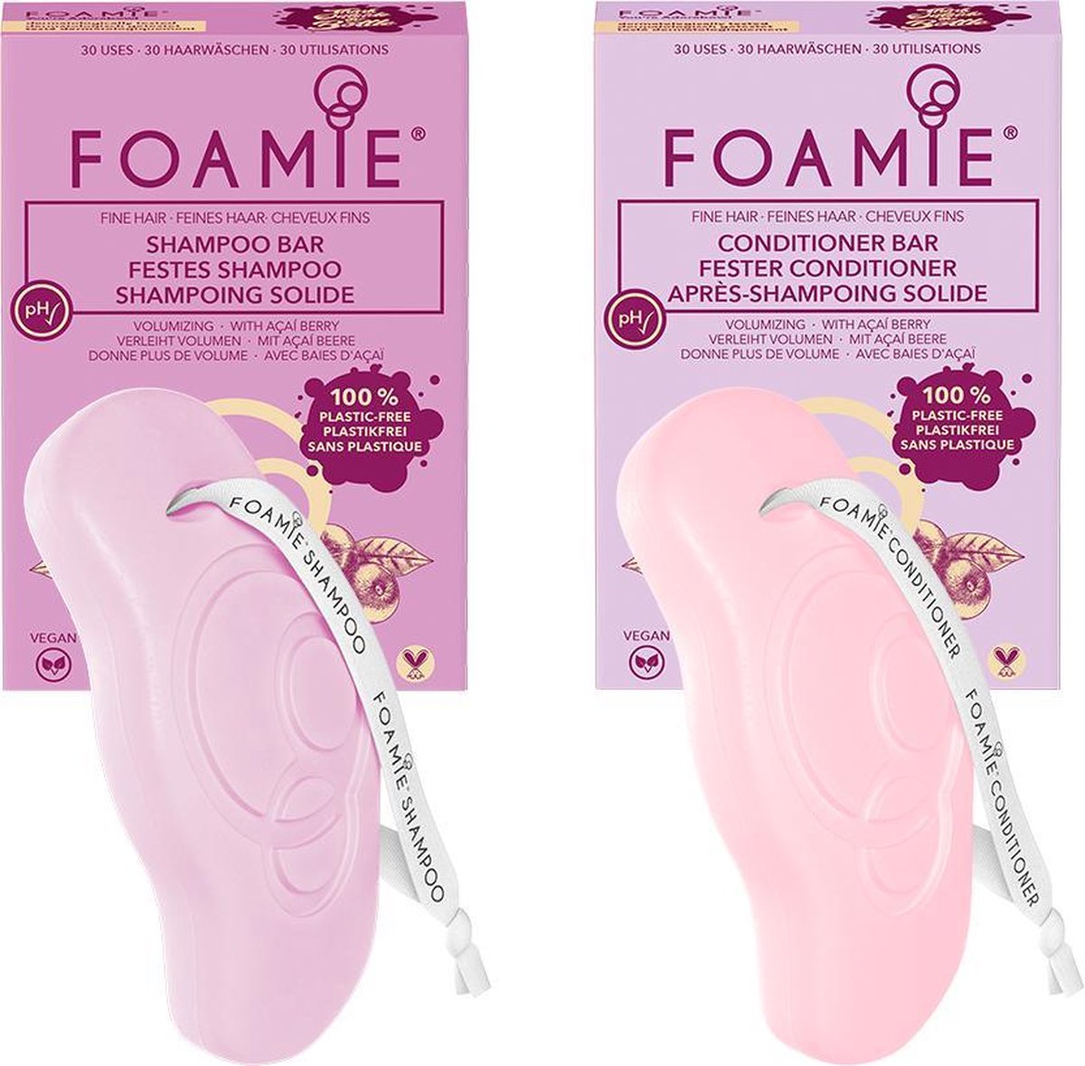 Bol Com Foamie Shampoo 80g En Conditioner 80g Fijn Haar Geeft Volume