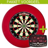 Elektronisch Dart Scorebord VoordeelPakket (Elite ) - Blade 5 - Rubberen Surround (Rood)