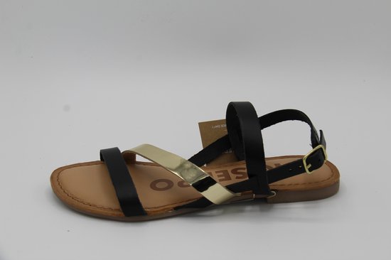Gioseppo sandaal vance zwart goud- maat 40 | bol.com
