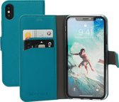 Mobiparts Saffiano Wallet Case Apple iPhone X/XS Turquoise hoesje