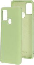 Mobiparts Siliconen Cover Case Samsung Galaxy A21s (2020) Pistache Groen hoesje