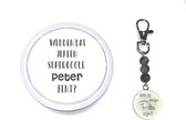Sleutelhanger Wil je mijn peter worden? grijs | supercoole peter| peter vragen | peter worden