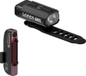 Lezyne Hecto Drive 500XL / Stick Pair - Oplaadbare LED fietslampen - Achter 30 Lumen & 7 standen - Voor 500 Lumen & 8 Standen - Accu tot 20-23 uur - Waterdicht - Zwart