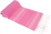 Hamamdoek BeachFun Pink - 180x90cm - dun strandlaken - sneldrogende handdoeken - saunadoek - omslagdoek