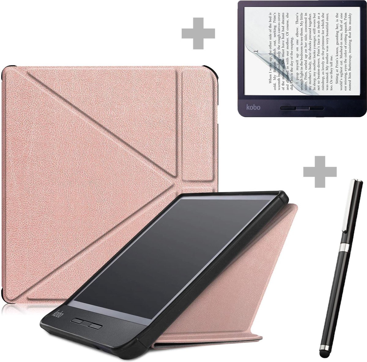 VITAMO™ Kobo Libra H2O Hoes + Screen Protector & Touchscreen Stylus