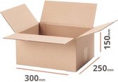 20 STUKS Verzenddoos 300 x 250 x 150 mm Kartonnen Verzenddozen dubbele Golf Bruin – Doos bruin karton