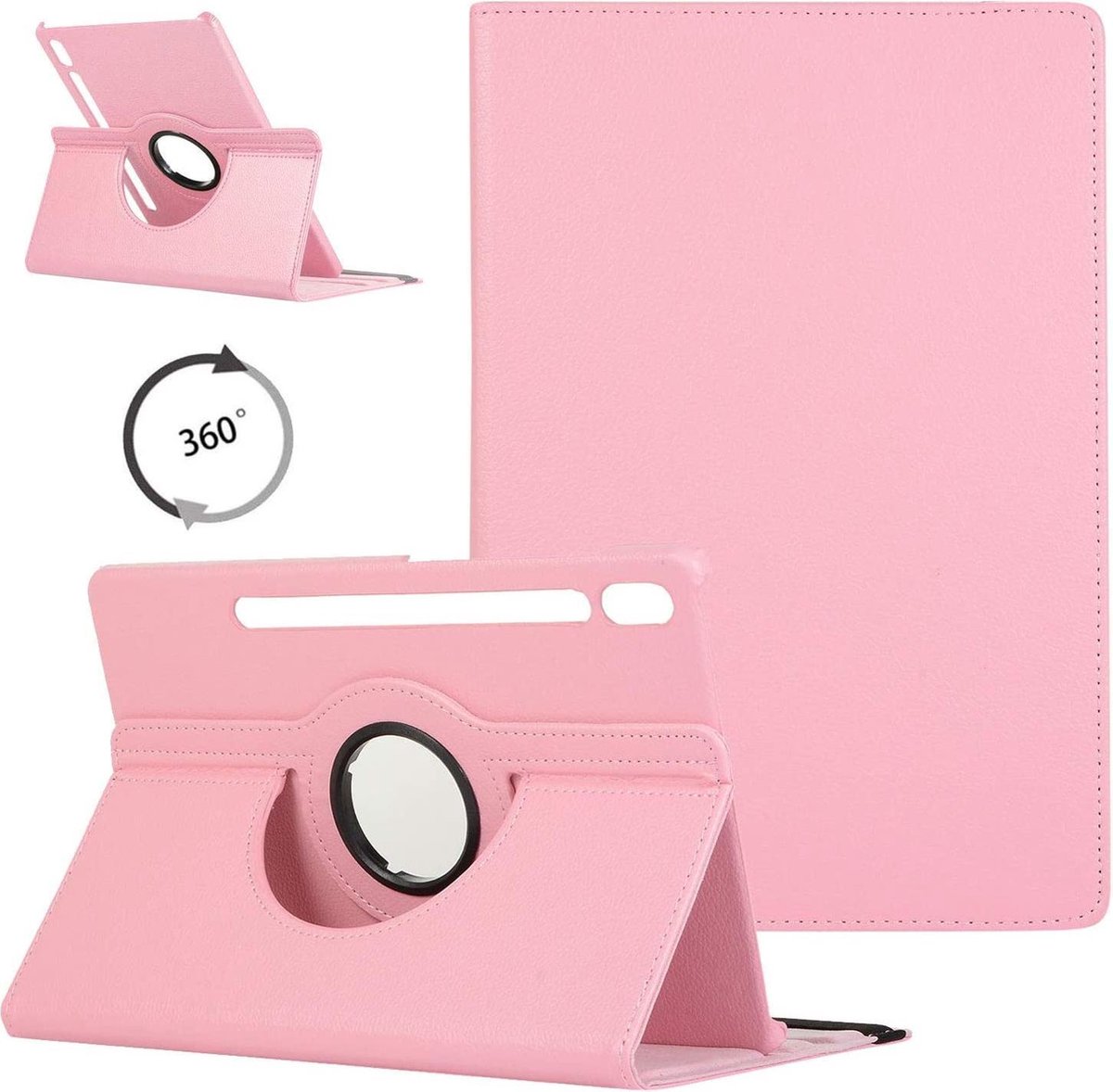 Tablet Hoes voor Samsung Galaxy Tab S7+/ S7 Plus 12.4 inch 2020 - 360° draaibaar - Licht roze