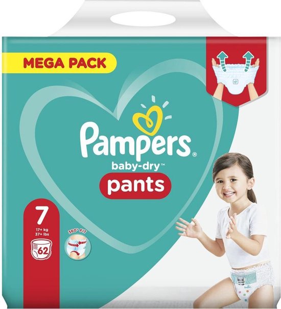 Pampers Baby-Dry Pants Maat 7 (17+ kg) - 62 luierbroekjes | bol.com