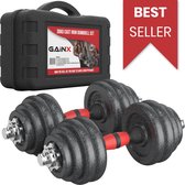 Bol.com GainX® dumbells set - Halterset - Dumbbells - Gietijzer - Dumbell - Dumbbell - 30kg aan gewichten aanbieding