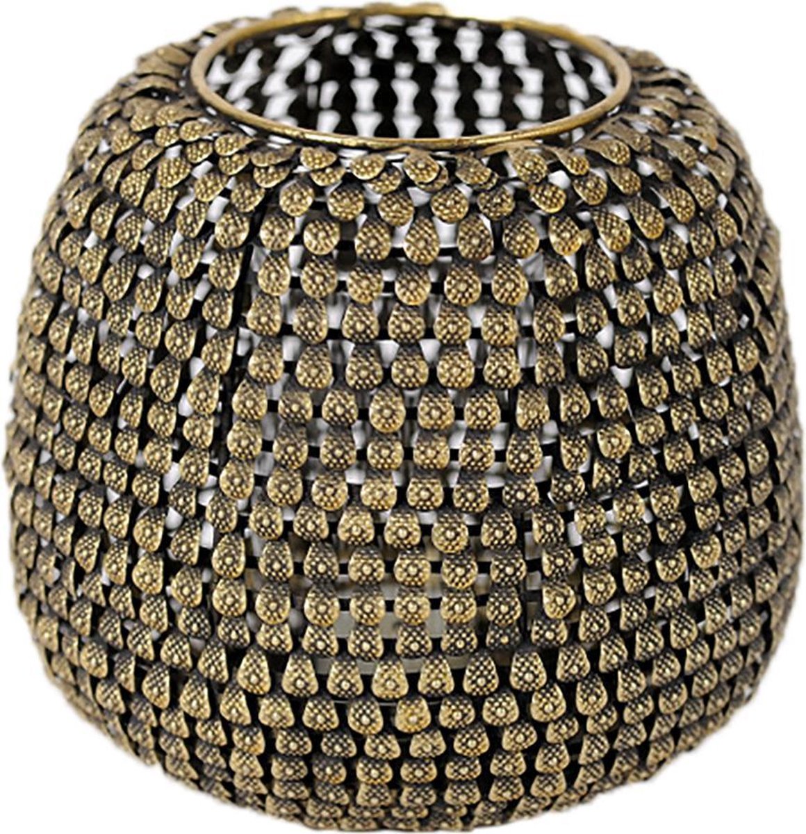 Rasteli Kaarsenhouder - metaal - goud - D20 x H16,5 cm Brons