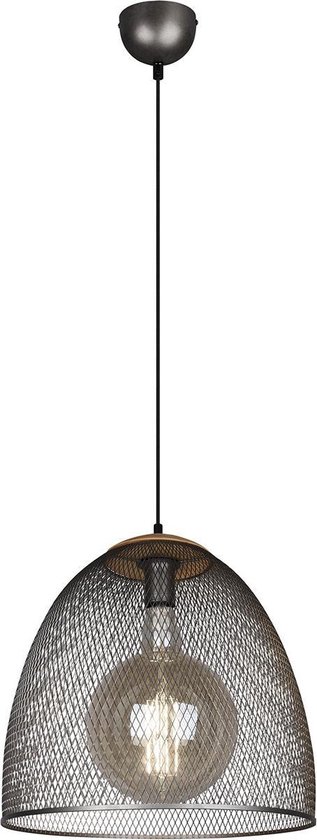 LED Hanglamp - Trion Ivan XL - E27 Fitting - 1-lichts - Rond - Antiek Nikkel - Aluminium