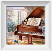 Artstudioclub®  Diamond painting volwassenen volledige bedekking 40x40cm Piano