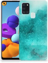 TPU étui pour Samsung Galaxy A21s Coque Téléphone Peinture Bleu