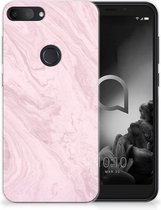 Smartphone hoesje Alcatel 1S (2019) Leuk Hoesje Marble Pink