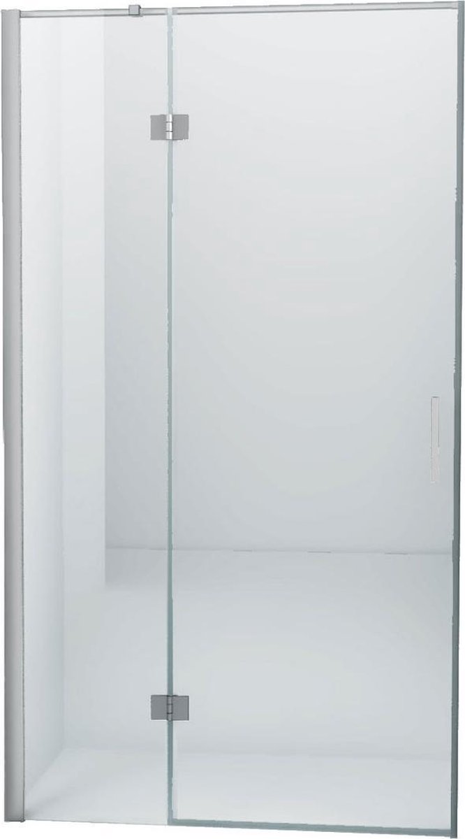 Diamond Line Megan - Douchedeur met Vaste Wand - 90(60-30)x200cm - Chroom - Draaideur - Antikalk - Helder Glas - 8mm Veiligheidsglas - Diamond Line