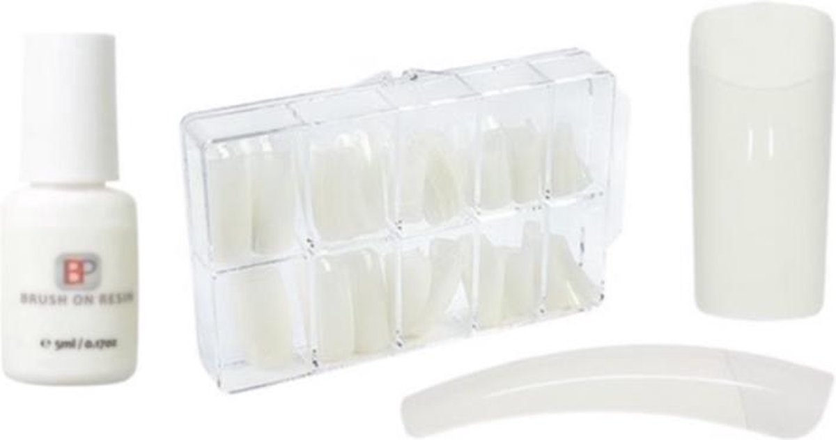 Goedkoopste Nepnagels 500 stuks Naturel 5 ml nagellijm - Acrylnagels - Tips - Kunstnagels pakket