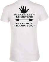 Heren T-shirt neon zwart keep 1,5 meters distance L