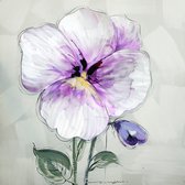 Olieverfschilderij canvas - schilderij bloem - handgeschilderd - 100x100 - woonkamer slaapkamer