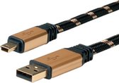 ROLINE GOLD USB 2.0 Kabel, type A - 5-Pin Mini, zwart 1,8m