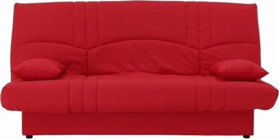 Canapé clic clac 3 places DREAM - Tissu rouge - Slyle contemporaine - L 190  x P 92 cm | bol