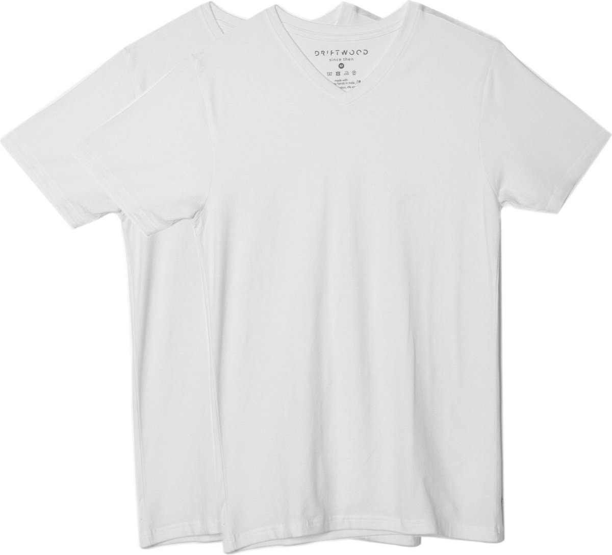 2 x T-shirt Basic - Biologisch katoen - wit - V - hals