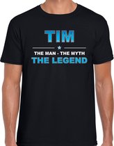Nom cadeau Tim - L'homme, le mythe la légende t-shirt noir pour homme - Chemise cadeau pour anniversaire / fête des pères / retraite / succès / merci L