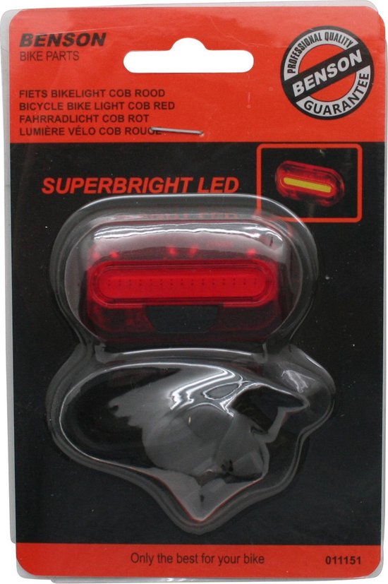 2x Fietsachterlichten / achterlichten COB LED - 2x knoopcelbatterijen  CR2032 - | bol.com