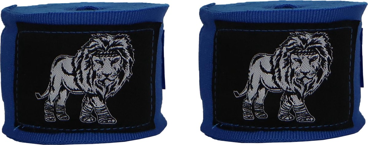 ORCQ Lion boxing handwraps- Boks Wraps - Boksbandages - Kickboks bandage - Paar - 450cm Blauw