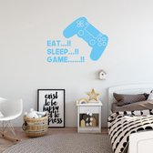 Muursticker Eat, Sleep Game - Lichtblauw - 100 x 75 cm - baby en kinderkamer - game baby en kinderkamer alle