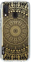 Casetastic Samsung Galaxy A20e (2019) Hoesje - Softcover Hoesje met Design - Gold Mandala Print