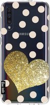 Casetastic Samsung Galaxy A50 (2019) Hoesje - Softcover Hoesje met Design - Glitter Heart Print