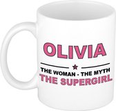 Olivia The woman, The myth the supergirl cadeau koffie mok / thee beker 300 ml