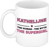 Kathelijne The woman, The myth the supergirl cadeau koffie mok / thee beker 300 ml