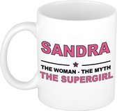 Sandra The woman, The myth the supergirl cadeau koffie mok / thee beker 300 ml