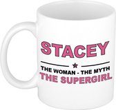 Stacey The woman, The myth the supergirl cadeau koffie mok / thee beker 300 ml