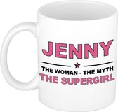 Jenny The woman, The myth the supergirl cadeau koffie mok / thee beker 300 ml