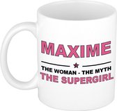 Maxime The woman, The myth the supergirl cadeau koffie mok / thee beker 300 ml