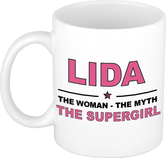 Nom du cadeau Lida - La femme, le mythe la tasse à café supergirl / tasse  300 ml - nom... | bol.com