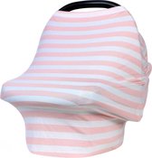 Multifunctioneel baby beschermdoek – borstvoedingsdoek – baby afschermdoek – Maxi-cosi doek – verzorgingsdoek – windscherm – zonnescherm – trendy moeder sjaal – rekbaar – wit/roze