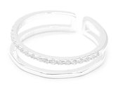 Dielay - Ring met Zirkonia’s - 925 Sterling Zilver - One Size