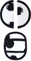 Gordelbeschermer voor Baby - Universele Gordelhoes geschikt voor vele merken - Gordelkussen voor Autostoel Groep 0 - Zwart Wit Bollen