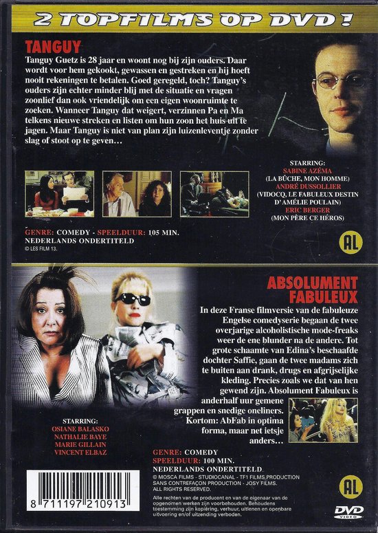 Steil Weglaten kousen Absolument Fabuleux + Tanguy 2 Films op 1 DVD! Met Josiane Balasko &  Vincent Elbaz... | bol.com