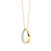 Velini Jewels-P2095G-925 zilverHanger+Ketting -14 karat Verguld gezet met Cubic Zirkonia -45+5 cm verlengstuk