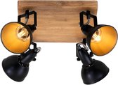 Briloner Leuchten WOOD & STYLE plafondlamp - spots draaibaar - 4xE14 - hout en Metaal