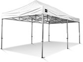 Easy Up Partytent - Vouwtent - 3x6 GO-UP40-PVC Aluminium met All Season Ribstop PVC Doek wit Inclusief gratis transporttas op wielen en spanbandenset met haringen
